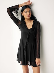 Black Ruffle Detail Dress - Image 1 of 7