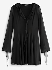 Black Ruffle Detail Dress - Image 6 of 7