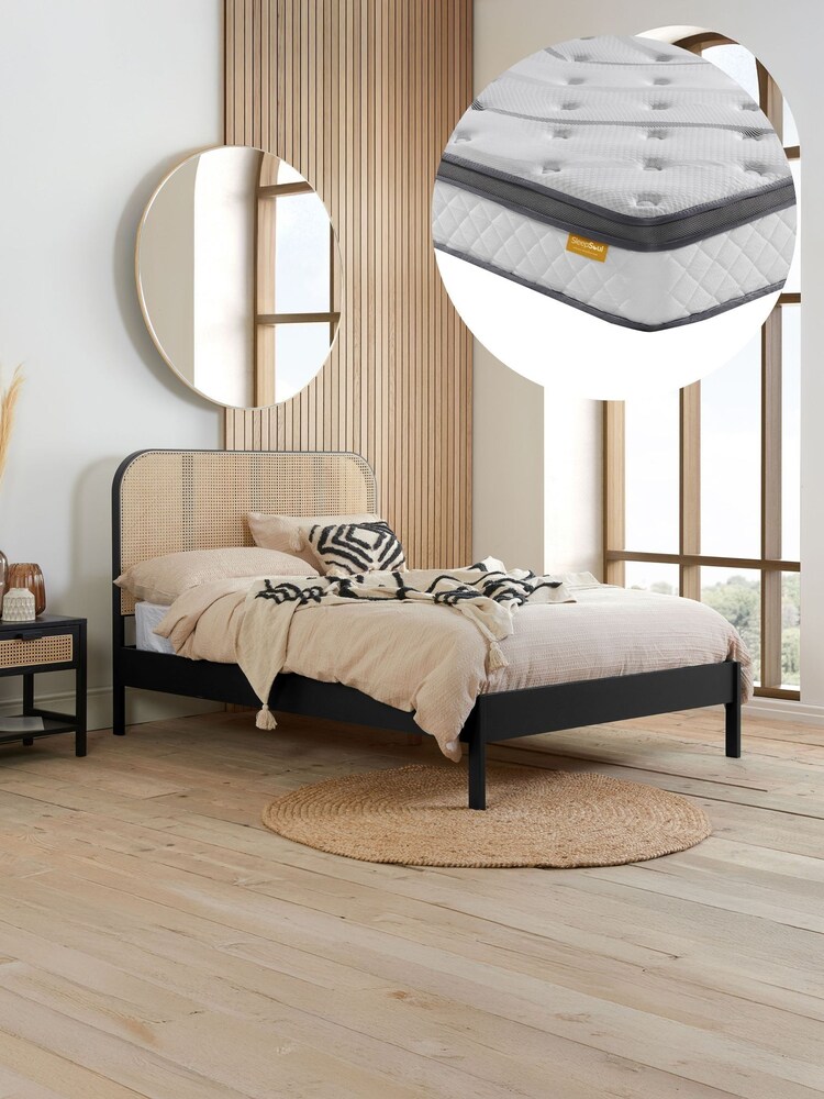 Birlea Black Margot Bed with Heaven 1000 Mattress - Image 1 of 6 Birlea Black Margot Bed with Heaven 1000 Mattress - Image 1 of 6