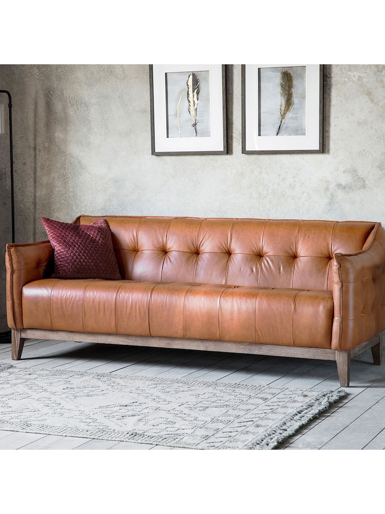 Gallery Home Brown Vintage Leather Ecclestone Sofa - Image 2 of 6