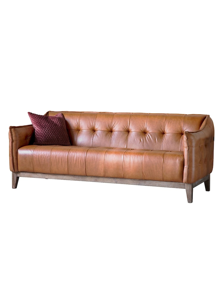 Gallery Home Brown Vintage Leather Ecclestone Sofa - Image 4 of 4 Gallery Home Brown Vintage Leather Ecclestone Sofa - Image 4 of 4