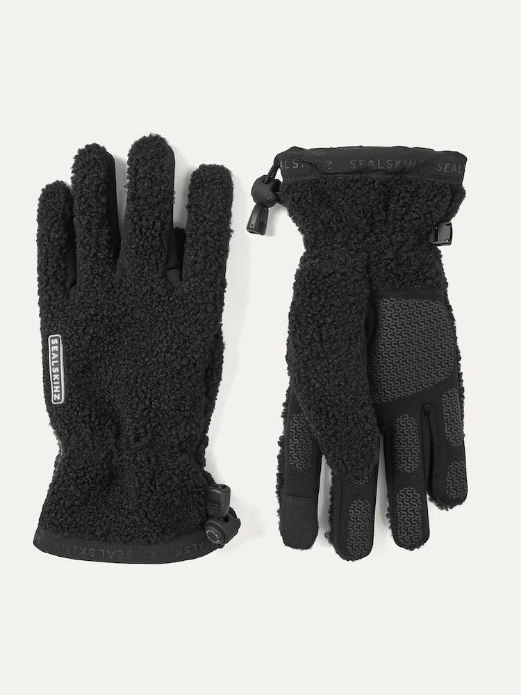 Sealskinz Black Hoveton Waterproof Heavy Sherpa Fleece Gloves - Image 1 of 3 Sealskinz Black Hoveton Waterproof Heavy Sherpa Fleece Gloves - Image 1 of 3