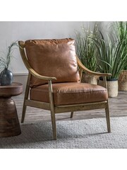 Gallery Home Brown Reliant Leather Armchair - Image 1 of 5