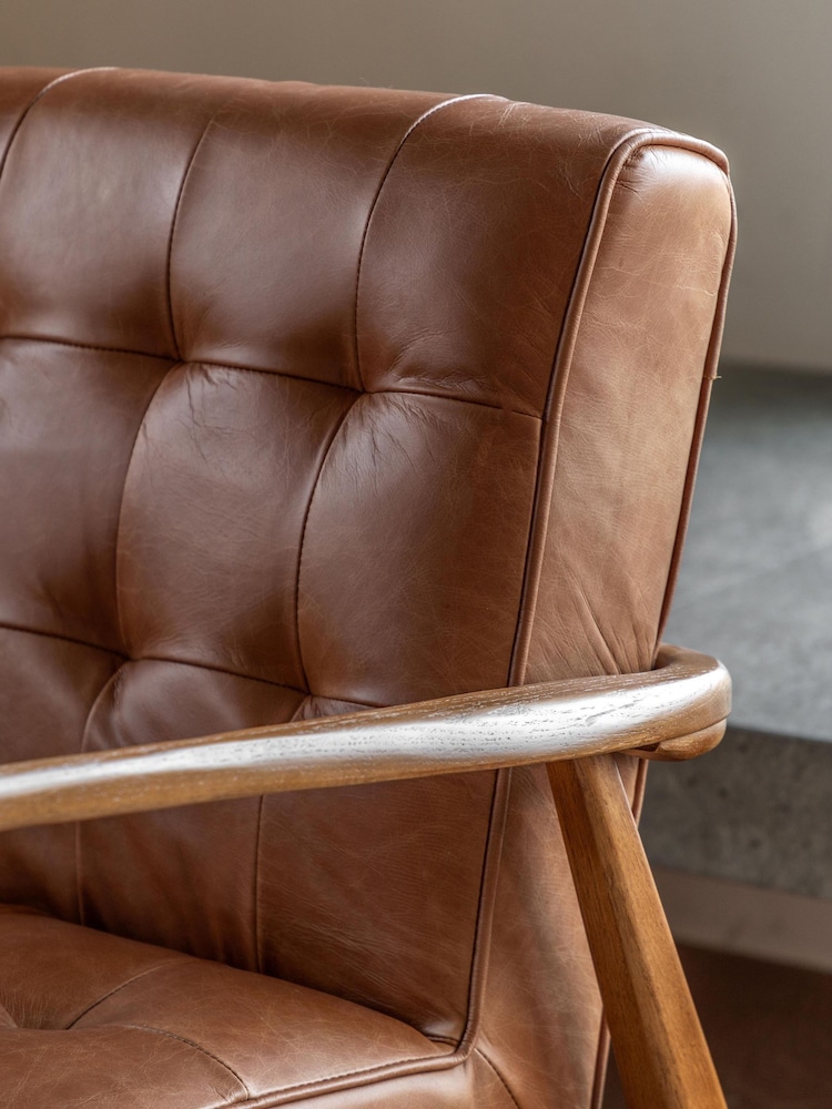 Gallery Home Vintage Brown Humber Leather Armchair - Image 3 of 3 Gallery Home Vintage Brown Humber Leather Armchair - Image 3 of 3