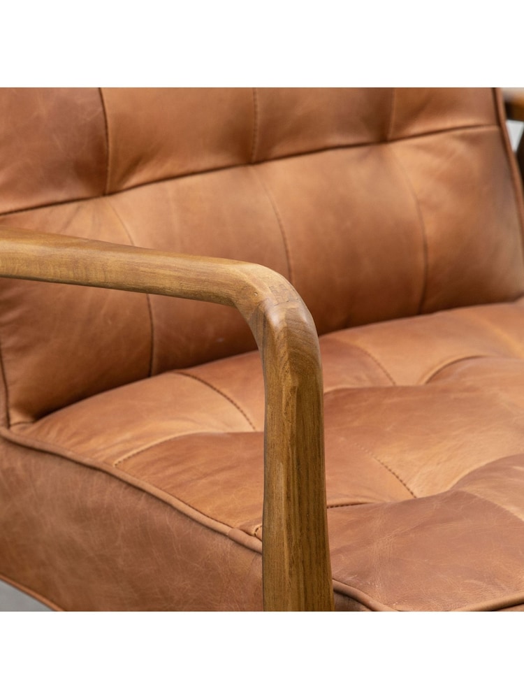 Gallery Home Vintage Brown Humber Leather Armchair - Image 6 of 6