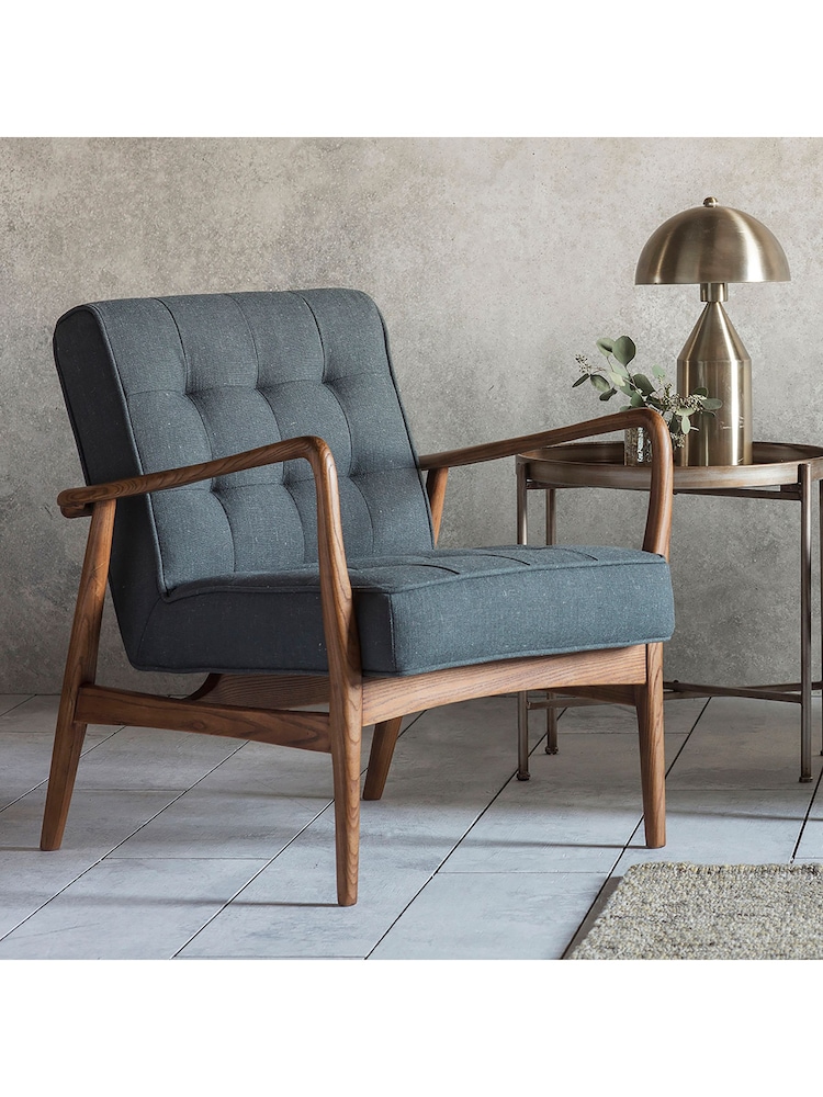 Gallery Home Grey Linen Humber Armchair - Image 1 of 8