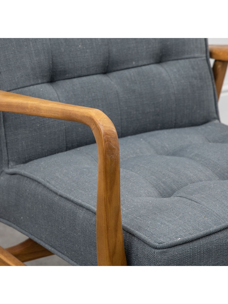 Gallery Home Grey Linen Humber Armchair - Image 2 of 8