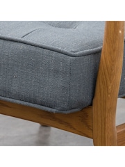 Gallery Home Grey Linen Humber Armchair - Image 4 of 8