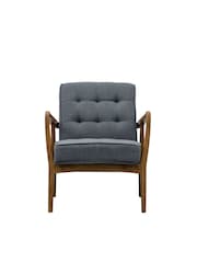 Gallery Home Grey Linen Humber Armchair - Image 7 of 8