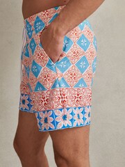 Reiss Orange Multi Arizona Medallion Print Drawstring Swim Shorts - Image 4 of 6