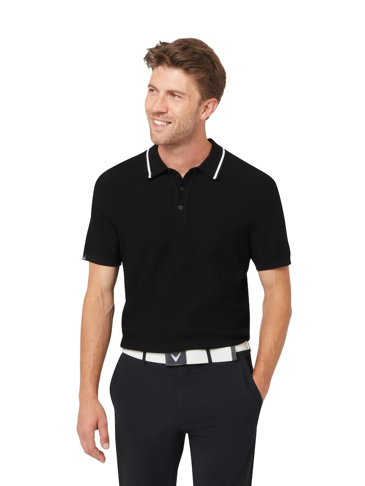 Callaway Apparel Short Sleeve Textured Polo Shirt - Image 1 of 5 Callaway Apparel Short Sleeve Textured Polo Shirt - Image 1 of 5