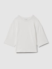 Reiss White Cassie Oversized Cotton Crew Neck T-Shirt - Image 2 of 6