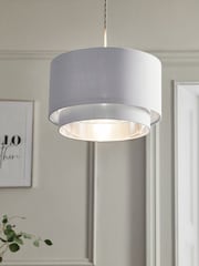 Silver Rico Easy Fit Shade 2 Tier Ceiling Light - Image 1 of 8