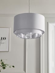 Silver Rico Easy Fit Shade 2 Tier Ceiling Light - Image 2 of 8