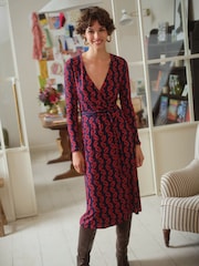 Boden Blue/Red Nina Jersey Midi Dress - Image 1 of 6