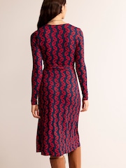 Boden Blue/Red Nina Jersey Midi Dress - Image 2 of 6