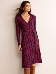 Boden Blue/Red Nina Jersey Midi Dress - Image 3 of 6