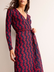 Boden Blue/Red Nina Jersey Midi Dress - Image 5 of 6