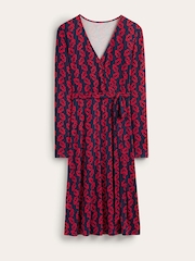 Boden Blue/Red Nina Jersey Midi Dress - Image 6 of 6