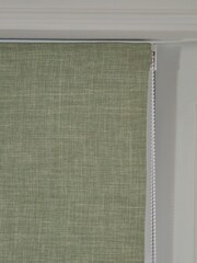 Sage Green Ready Made Blackout Roman Blind Textured Tassel Edge - Image 3 of 7
