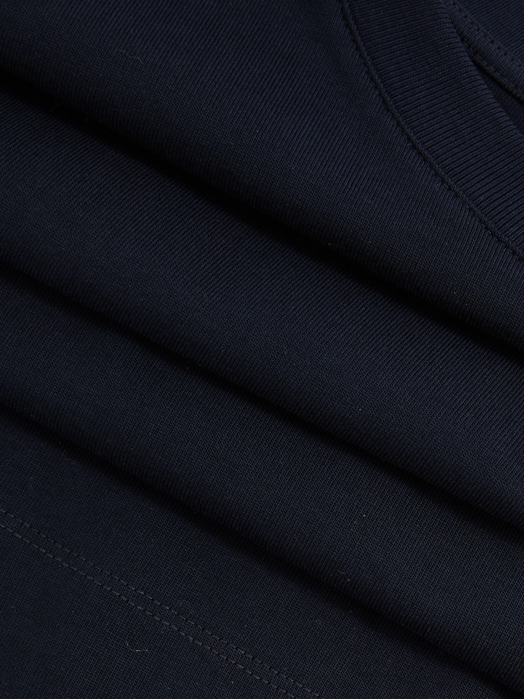 Reiss Navy Cassie Oversized Cotton Crew Neck T-Shirt - Image 6 of 6