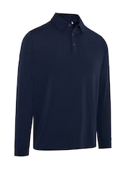Callaway Apparel Blue Long Sleeve Soft Touch Polo Shirt - Image 4 of 5