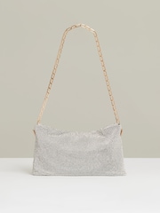 Reiss Silver Soho Embellished Chainmail Shoulder Bag - Image 4 of 5