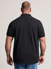 أسود - قميص بولو بفتحة أزرار بألوان متباينة من BadRhino Big & Tall - صورة 3 من 6