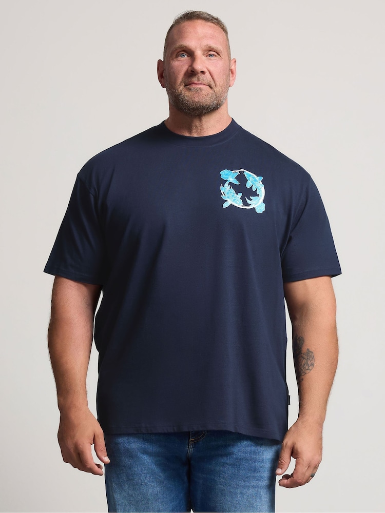 Көк - Тұрақты - BadRhino Big & Tall Киото Кой басылған футболка - 6суретінің 1 суреті