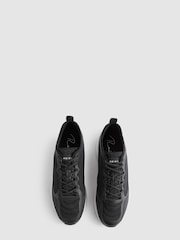 Reiss Black Adison Hybrid Knit Running Trainers - Image 3 of 6