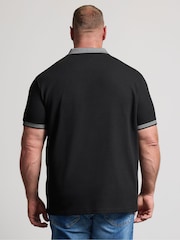 BadRhino Big & Tall Black Waffle Short Sleeve Polo Shirt - Image 3 of 6