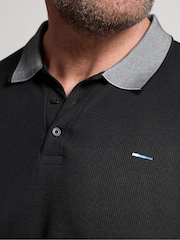 BadRhino Big & Tall Black Waffle Short Sleeve Polo Shirt - Image 4 of 6