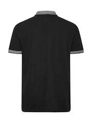 BadRhino Big & Tall Black Waffle Short Sleeve Polo Shirt - Image 6 of 6