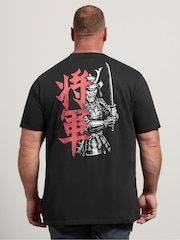 BadRhino Big & Tall Black Full Length Shogun Samurai Graphic T-Shirt - Image 1 of 7