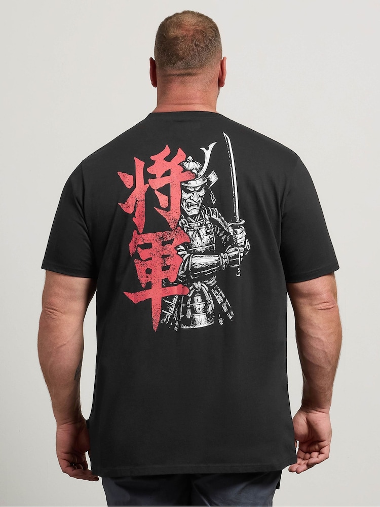 BadRhino Big & Tall Black Full Length Shogun Samurai Graphic T-Shirt - Image 1 of 7