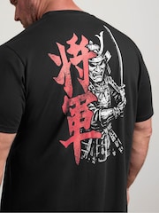 BadRhino Big & Tall Black Full Length Shogun Samurai Graphic T-Shirt - Image 4 of 7