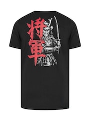 BadRhino Big & Tall Black Full Length Shogun Samurai Graphic T-Shirt - Image 7 of 7