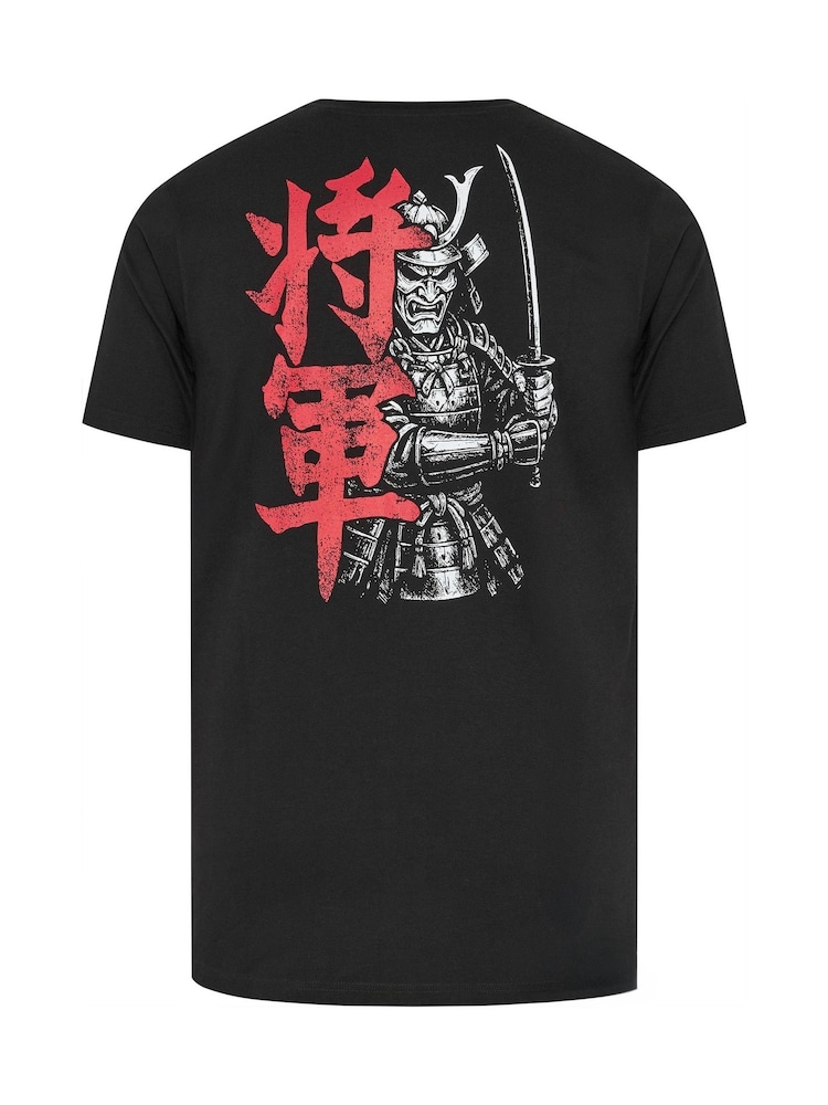 BadRhino Big & Tall Black Full Length Shogun Samurai Graphic T-Shirt - Image 7 of 7