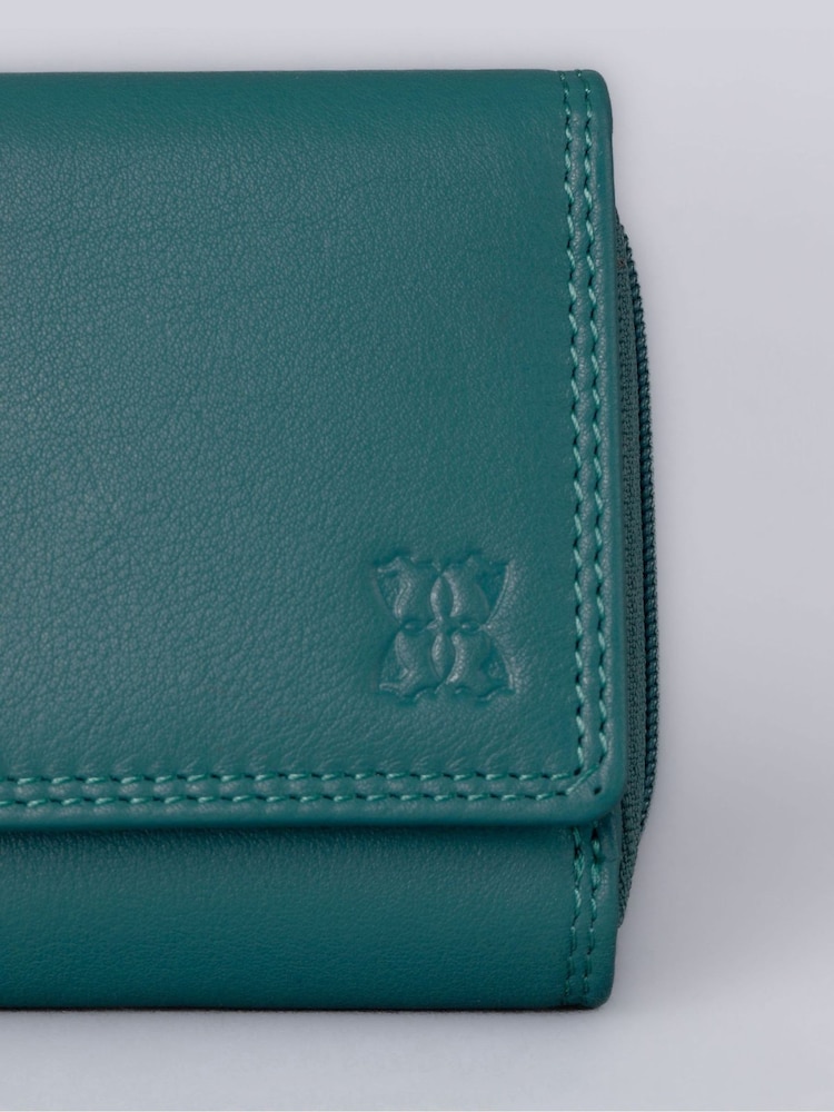 Lakeland Leather Teal Green Small Purse - Image 5 of 5 Lakeland Leather Teal Green Small Purse - Image 5 of 5