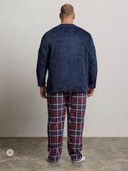 Azul - BadRhino Big & Tall Check Fleece Lounge Set - Imagen 2 de 5