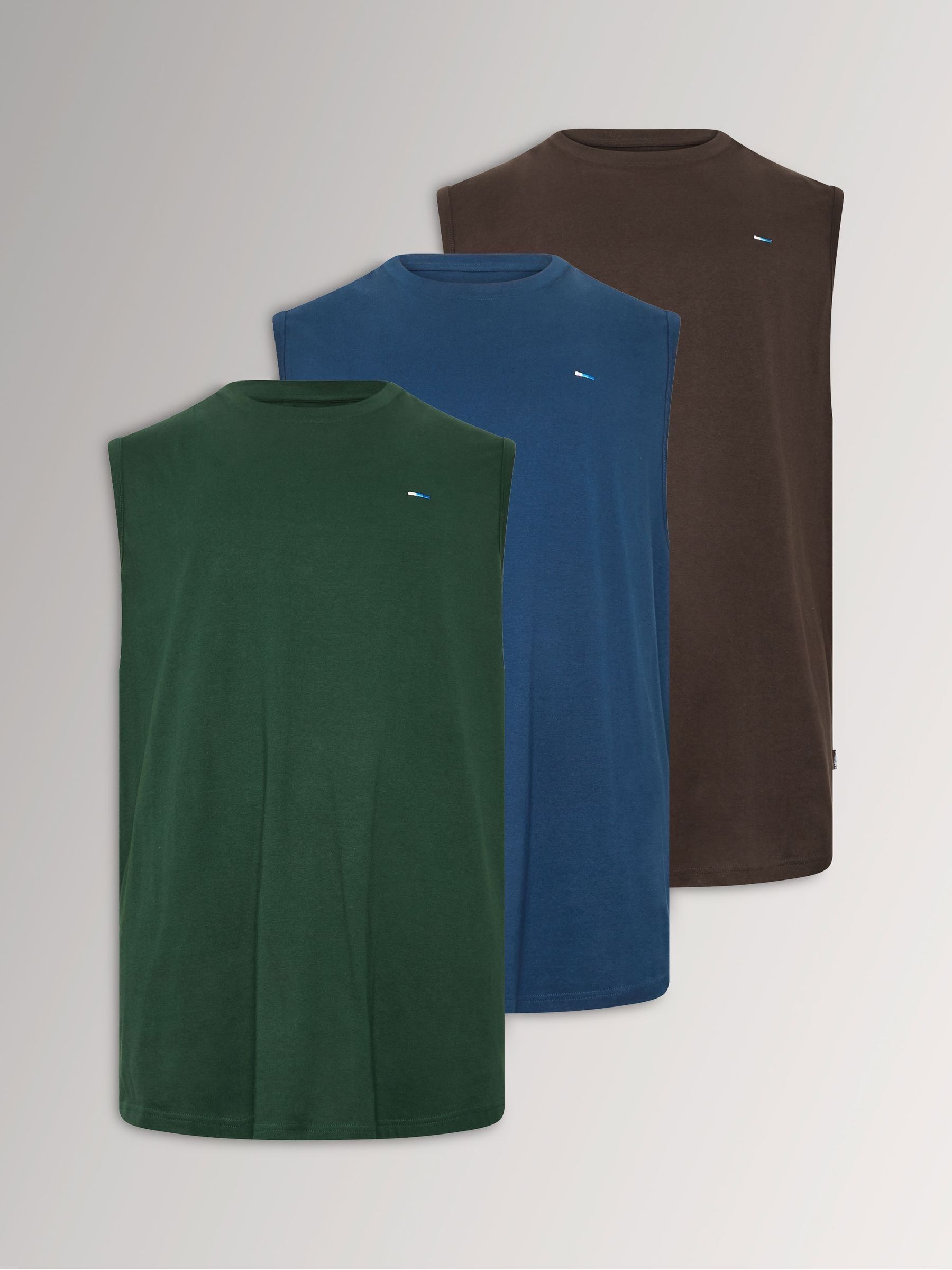 Badrhino Big & Tall Men's Brown Core T-Shirts 3 Pack