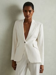 Reiss Cream Millie Petite Tailored Single Breasted Suit Blazer - Image 3 of 7