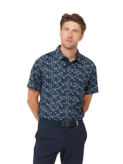 Callaway Apparel Blue All Weather Print Polo Shirt - Slika 1 iz 4