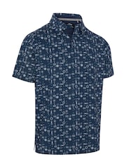 Callaway Apparel Blue All Weather Print Polo Shirt - Slika 3 iz 4
