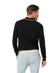 Callaway Apparel Long Sleeve Textured Black Polo Sweat Top - Bild 2 av 5