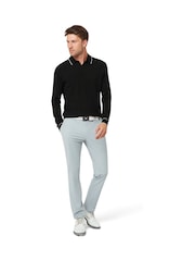 Callaway Apparel Long Sleeve Textured Black Polo Sweat Top - Bild 3 av 5