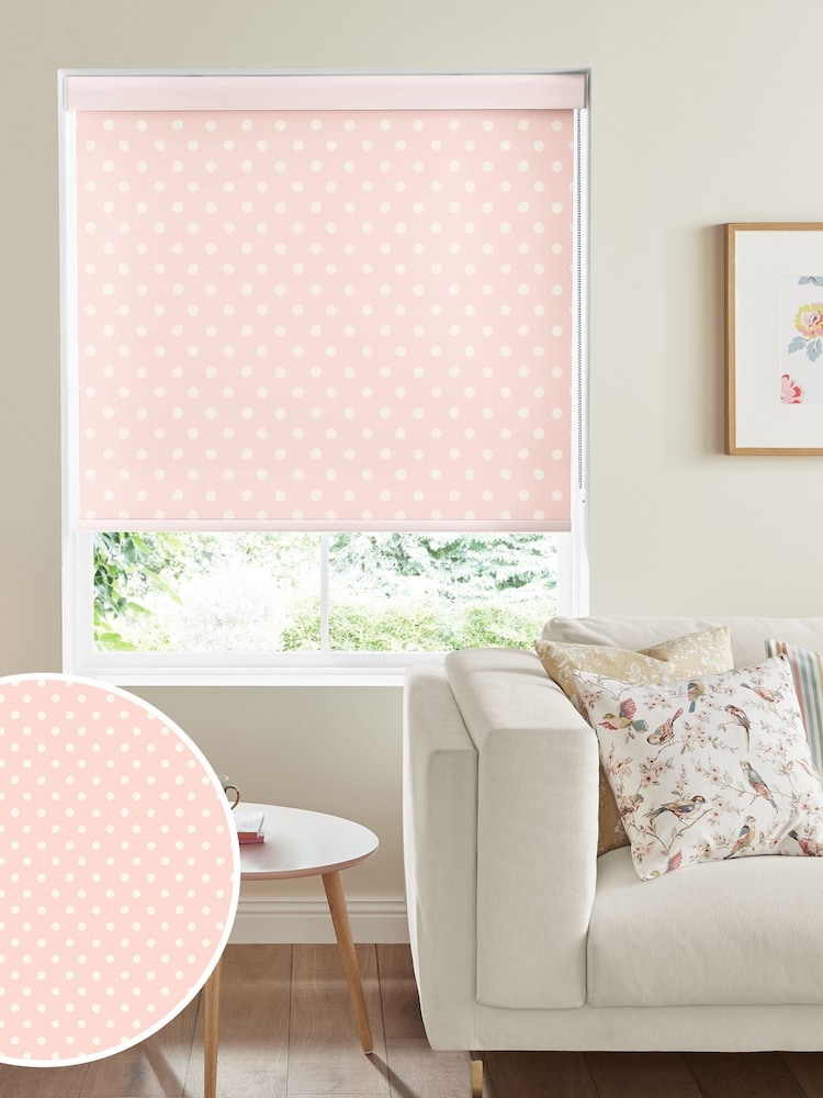 Cath Kidston Pink Button Spot Made to Measure Roller Blind - Image 1 of 4