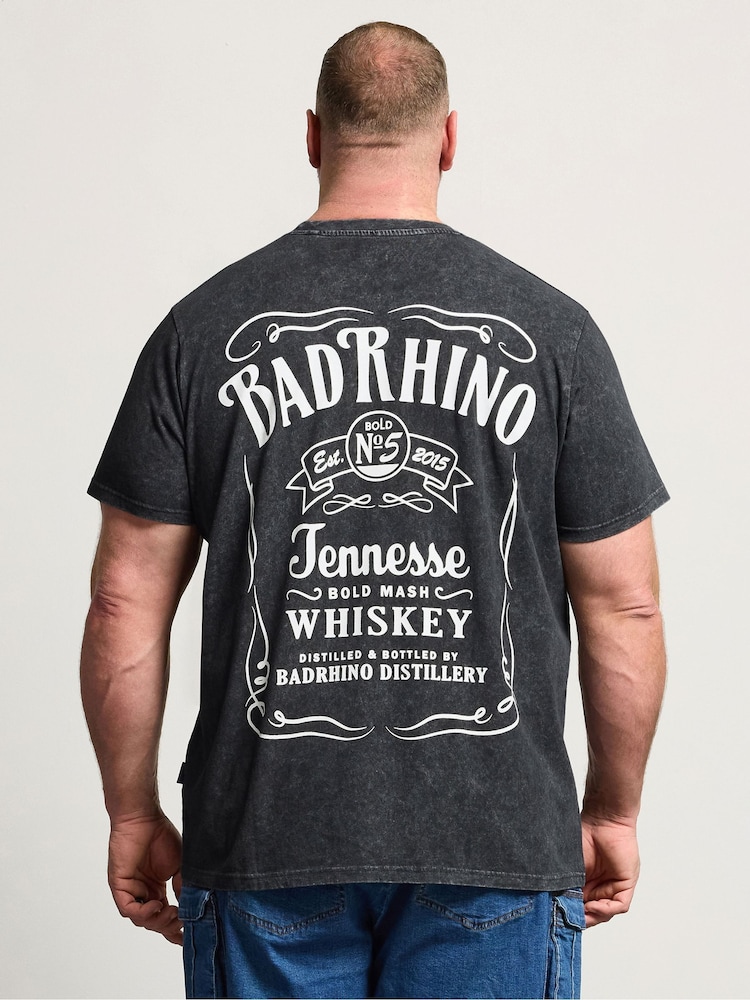 Melns - Garš - BadRhino Big & Tall Whiskey Rodeo T-krekls ar grafisko uzrakstu - Attēls 1 no 7
