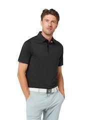 Callaway Apparel Two Tone Geo Print Black Polo Shirt - Image 1 of 3