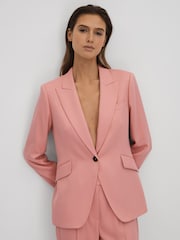 Reiss Pink Millie Tailored Single Breasted Suit Blazer - Image 1 of 7